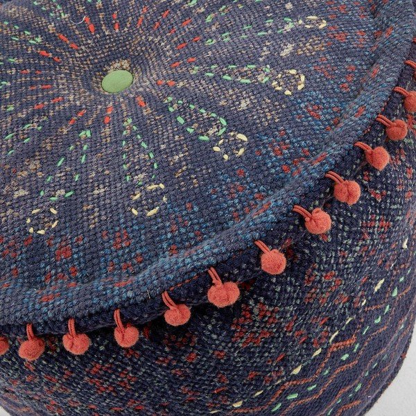 Tmavě modrý puf La Forma Haakon, ø 45 cm-image-1
