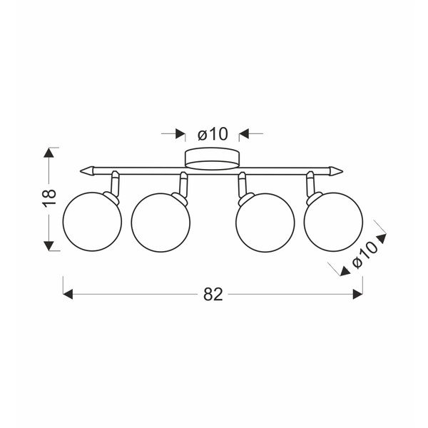 Лампа за таван в бронзов цвят със стъклен абажур ø 10 cm Rodia - Candellux Lighting-image-3