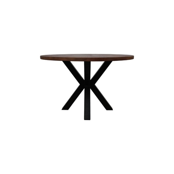 Кръгла маса за хранене с плот от недовършено мангово дърво от колекцията HMS, ⌀ 120 cm Round - HSM collection-image-3