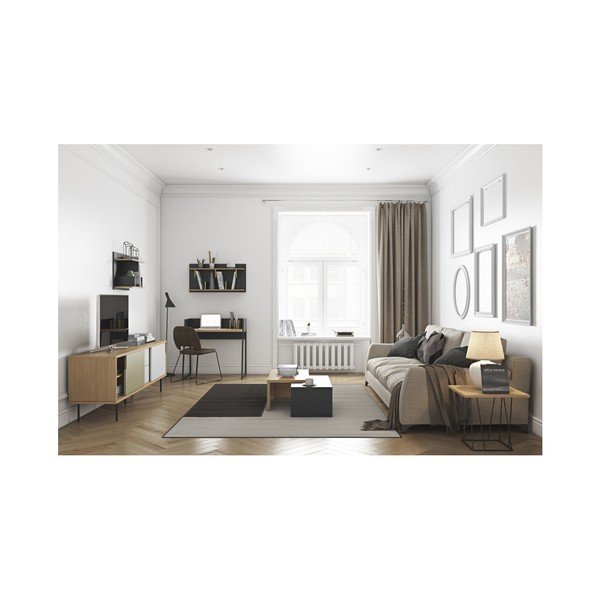 Черна стенна система за рафтове, широчина 90 cm Bern - TemaHome-image-1