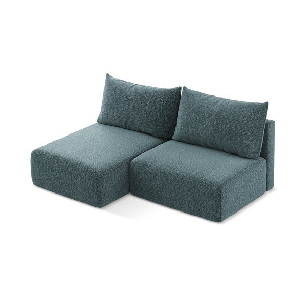 Тюркоазен разтегателен ъглов диван с място за съхранение (ляв ъгъл) Kalena – Makamii-image-2