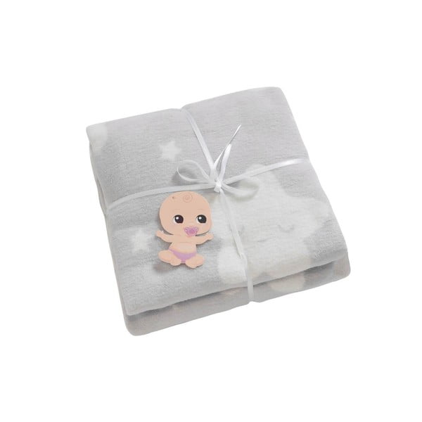 Светлосиво бебешко одеяло от флийс 100x120 cm Star – Mijolnir