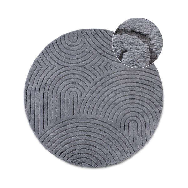 Антрацитен кръгъл килим ø 160 cm Panglao New York Anthracite – Elle Decoration