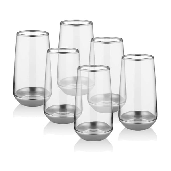 Комплект от 6 чаши с декорация от сребро Glam - The Mia