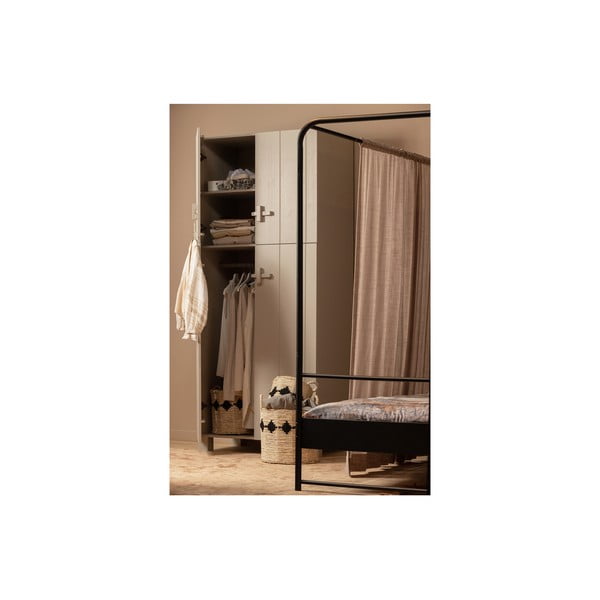 Светлосив гардероб от масивен бор 90x210x55 cm Mees – WOOOD-image-3