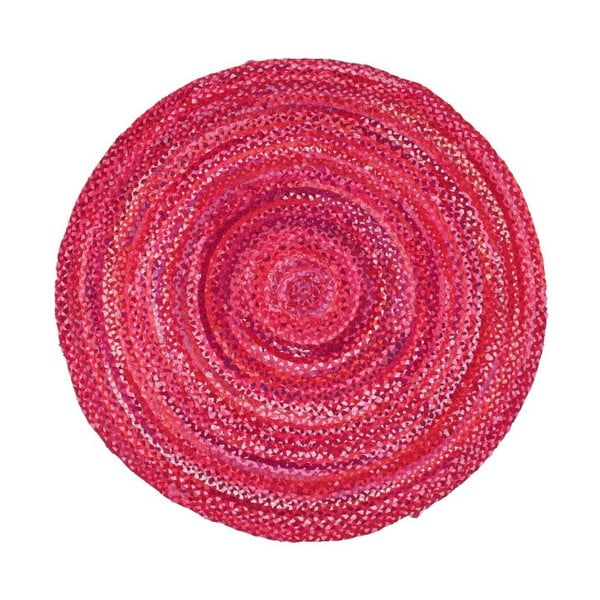 Розов памучен кръгъл килим Garida, ⌀ 120 cm - Eko Halı