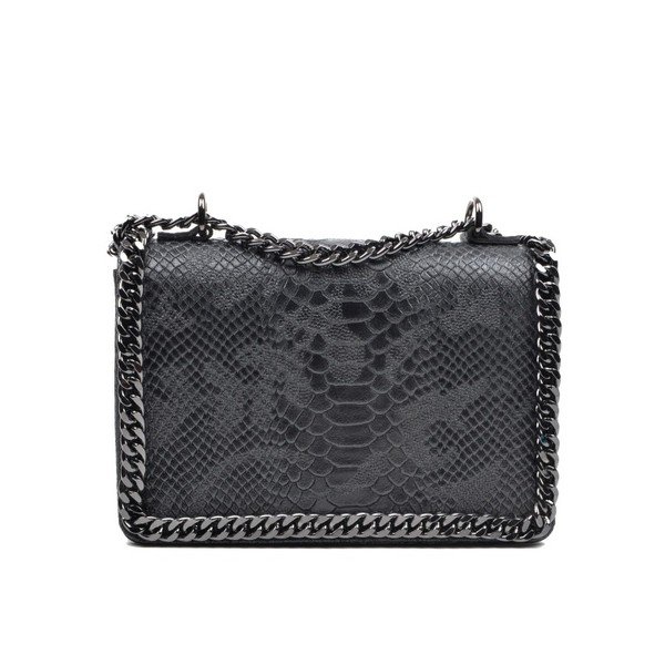 Черна кожена чанта Mangotti Sadia - Mangotti Bags-image-1