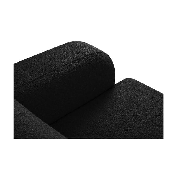 Черен ъглов диван от плат букле (ляв ъгъл) Molino - Micadoni Home-image-1