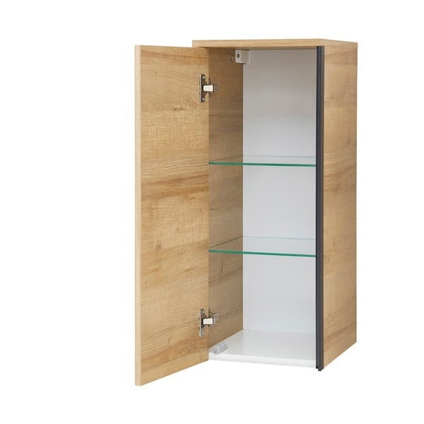 Стенен шкаф за баня от декор от дъб  в естествен цвят 70x30 cm Quickset 395 – Pelipal-image-2