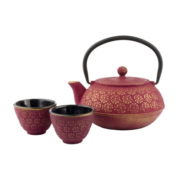 Подаръчен комплект от чайник с цедка за насипен чай и 2 чаши Shanghai - Bredemeijer