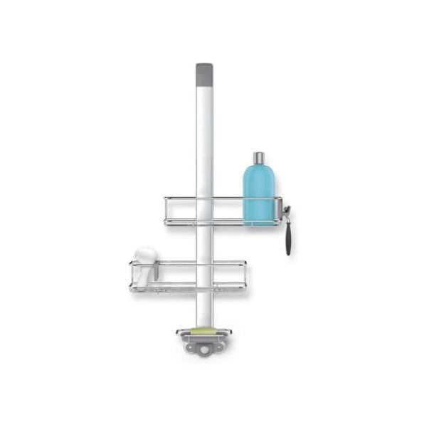 Сив самоносещ се метален рафт за баня - simplehuman-image-1