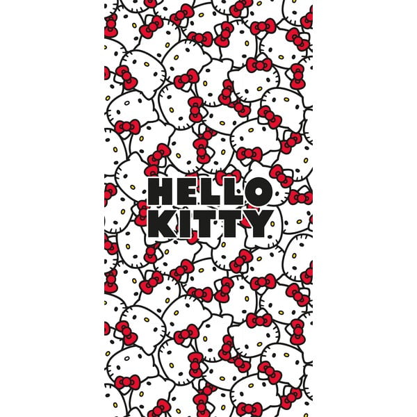 Червена/бяла памучна детска кърпа 70x140 cm Hello Kitty – Jerry Fabrics