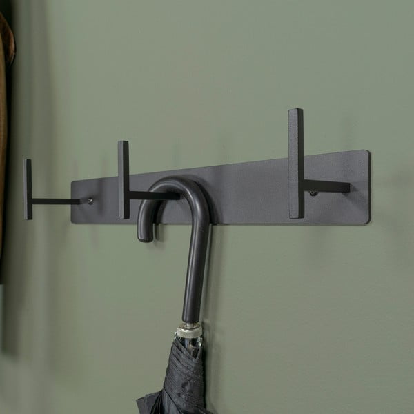 Черна метална стенна закачалка 44 cm Chapman – Spinder Design-image-4