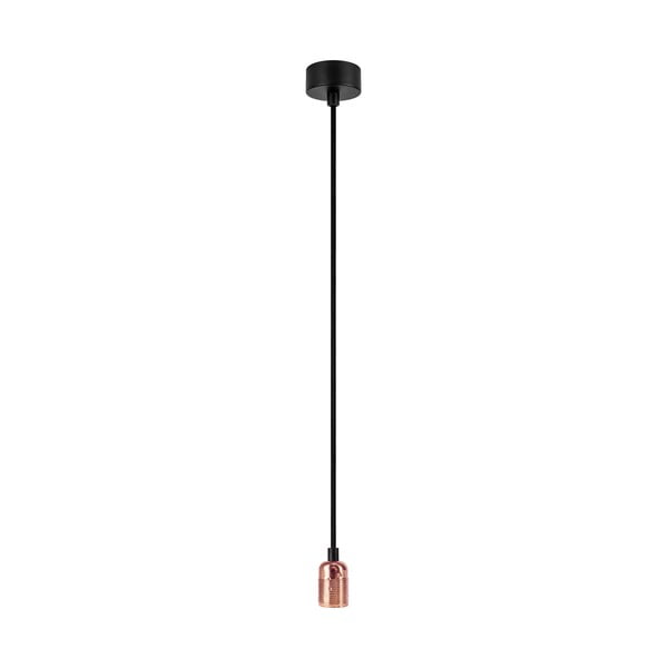 Черна висяща лампа без абажур с цокъл в меден цвят Uno - Sotto Luce