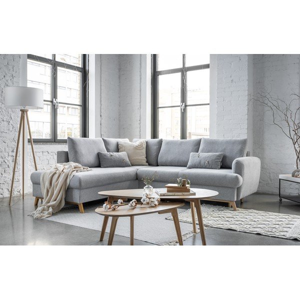 Светлосив разтегателен/с място за съхранение ъглов диван (ляв ъгъл/L форма) Scandic Lagom – Miuform-image-4