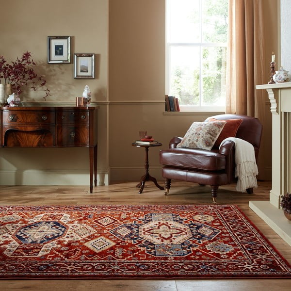 Червен  килим 120x170 cm Gillingham – Flair Rugs-image-1