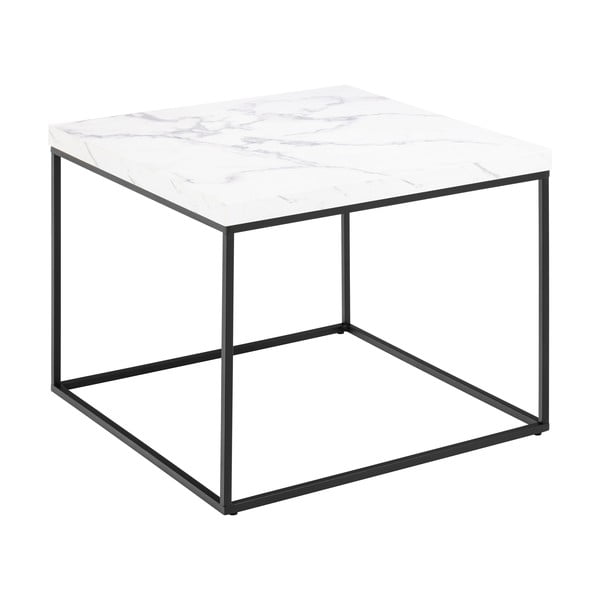 Бяла масичка за кафе с плот от имитация на мрамор 60x60 cm Barossa – Actona-image-3