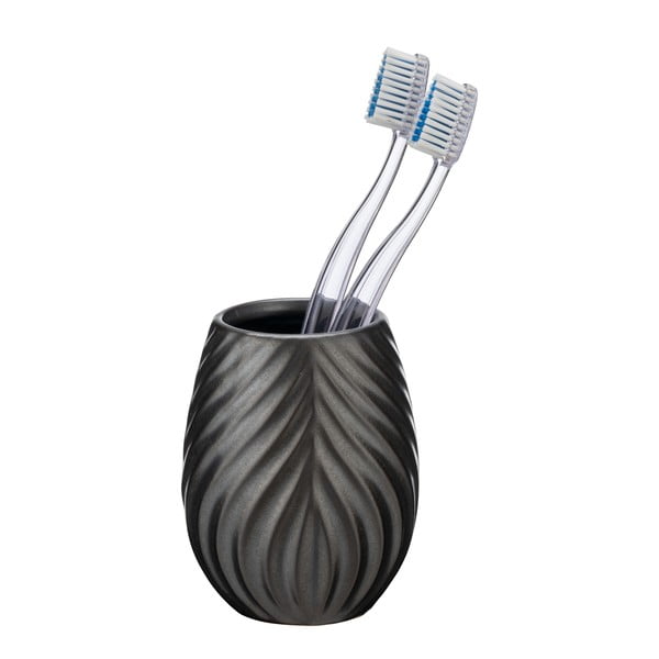 Антрацитна керамична чаша за четки за зъби Idro – Wenko-image-2