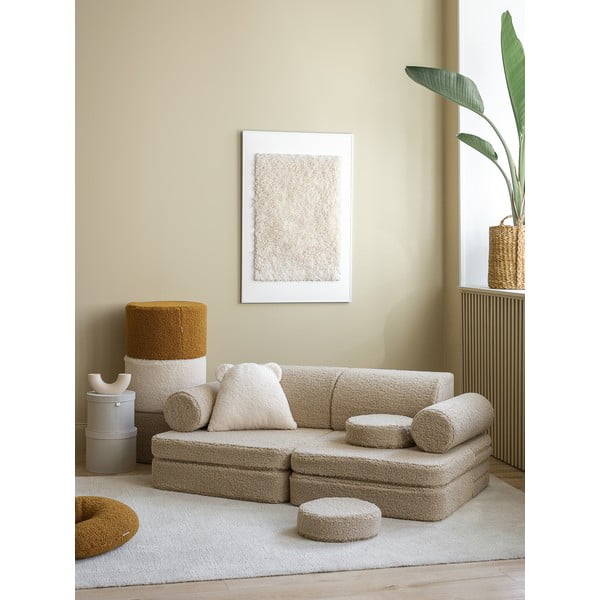 Светлокафяв детски диван от букле 132 cm Settee – Wigiwama-image-3