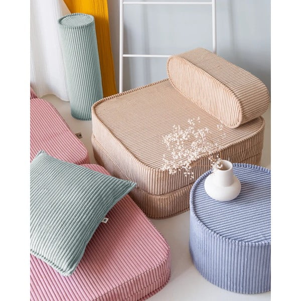 Детска възглавница за диван от рипсено кадифе в цвят мента Block – Wigiwama-image-2