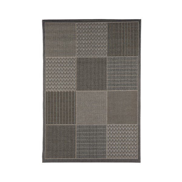 Сив високоустойчив килим за открито Webtappeti Quadrotta, 133 x 190 cm - Floorita-image-2