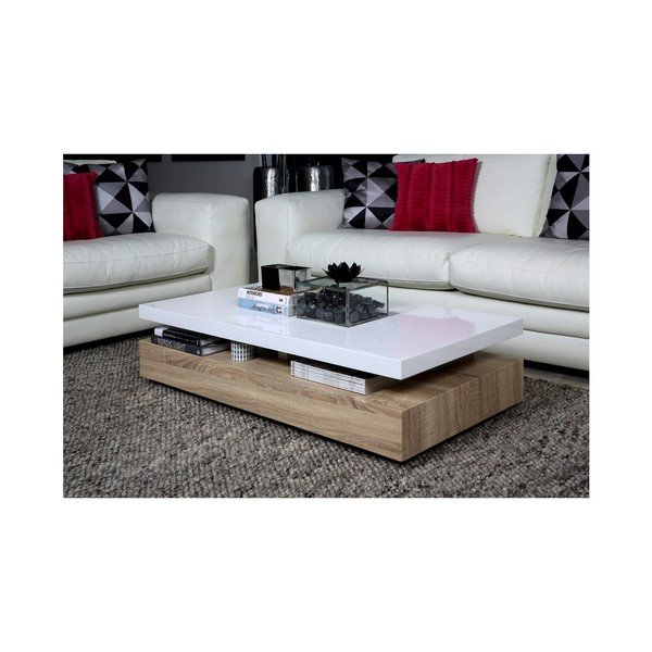 Бяла масичка за кафе 117x58 cm Malakit - Actona-image-3