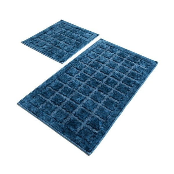 Комплект от 2 сини памучни килима за баня Jean Estoril Blue - Confetti Bathmats