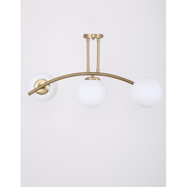 Лампа за таван със стъклен абажур в златисто-бяло ø 15 cm Yay - Squid Lighting