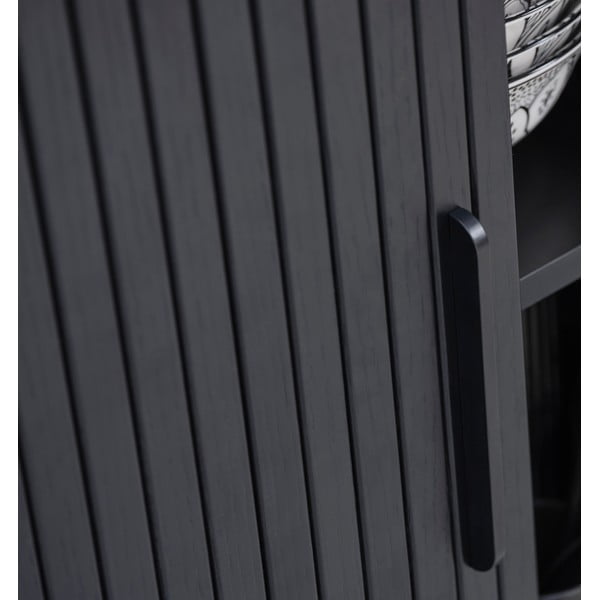 Черна телевизионна масичка от дъб 120x56 cm Nola - Unique Furniture-image-3