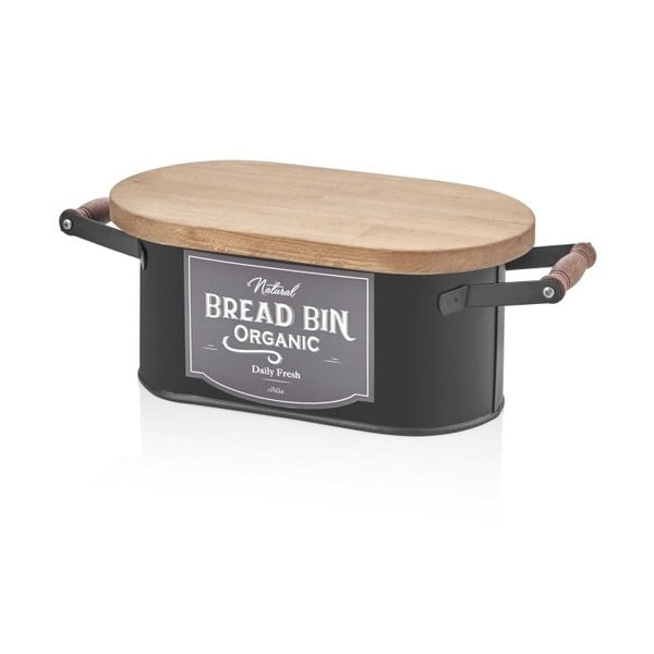 Черна кутия за хляб Хляб, дължина 41 cm - The Mia