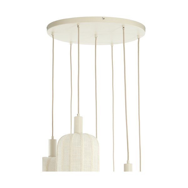 Кремаво висящо осветително тяло с текстилен абажур ø 50 cm Tufia – Light & Living-image-3