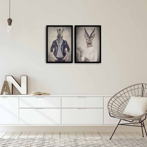 Картина от две части Начало Ребра и елен, 72 x 50 cm - Wallity-image-1