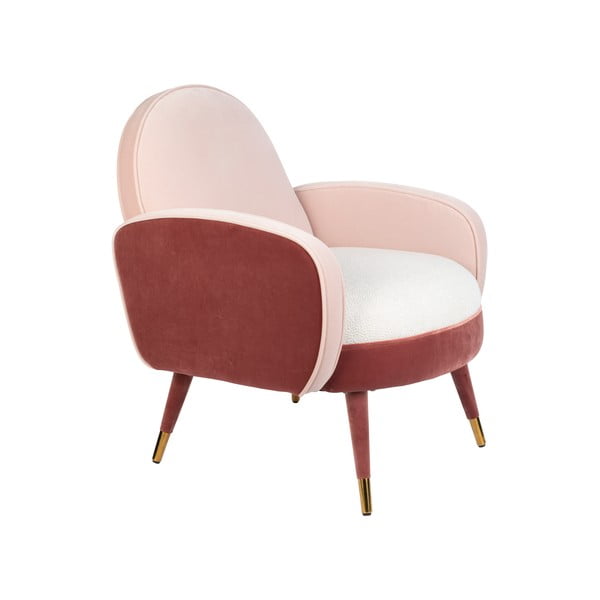 Розово и червено кресло с кадифена повърхност Sam - Zuiver