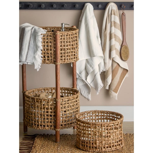 Кафяво-бежова памучна кърпа 70x140 cm Elaia - Bloomingville-image-3