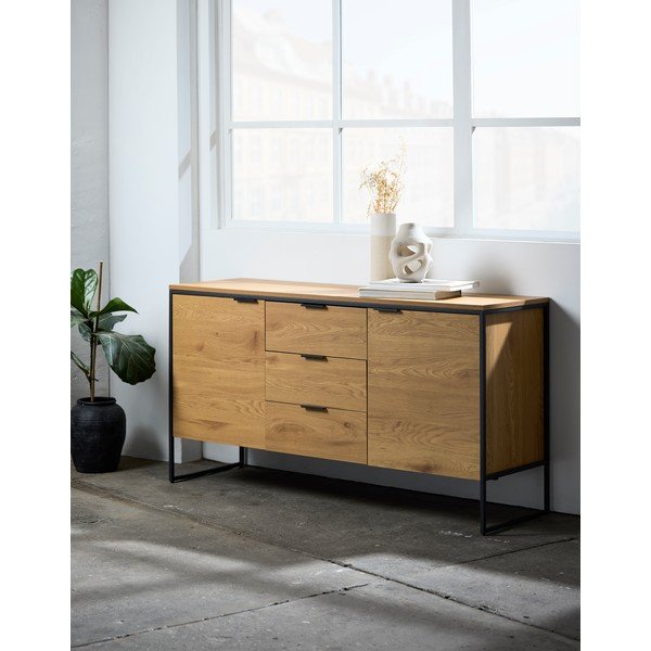Скрин от декор от дъб  в естествен цвят 155x81x45 cm Cesura – Unique Furniture-image-1