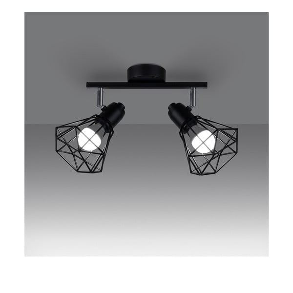 Черна лампа за таван ø 10 cm Varpu - Sollux-image-1