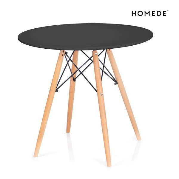 Кръгла маса за хранене с черен плот ø 80 cm Tebe - Homede