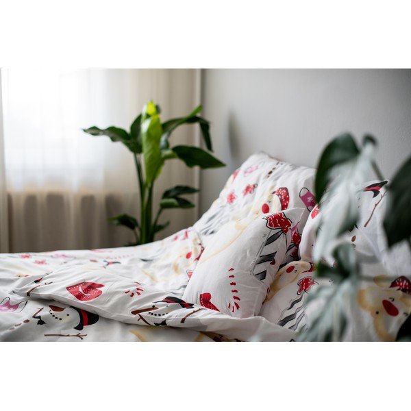 Коледно памучно спално бельо, 140 x 200 cm Snowman - Cotton House-image-2
