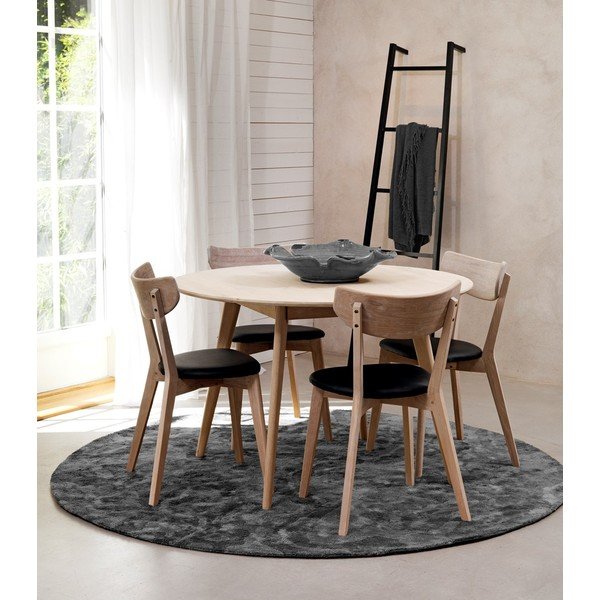 Jídelní stůl z běleného dubového dřeva Folke Yumi, ∅ 115 cm-image-3