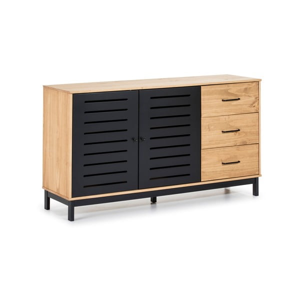 Комод с дървена конструкция и черни детайли , ширина 141 cm Alessia - Marckeric-image-2