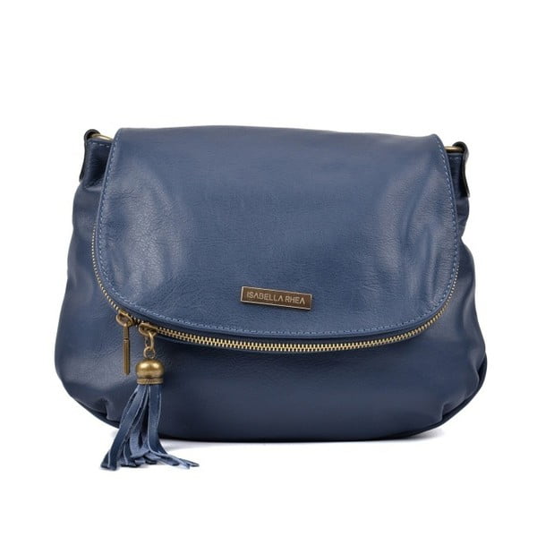 Синя кожена чанта Margona - Isabella Rhea