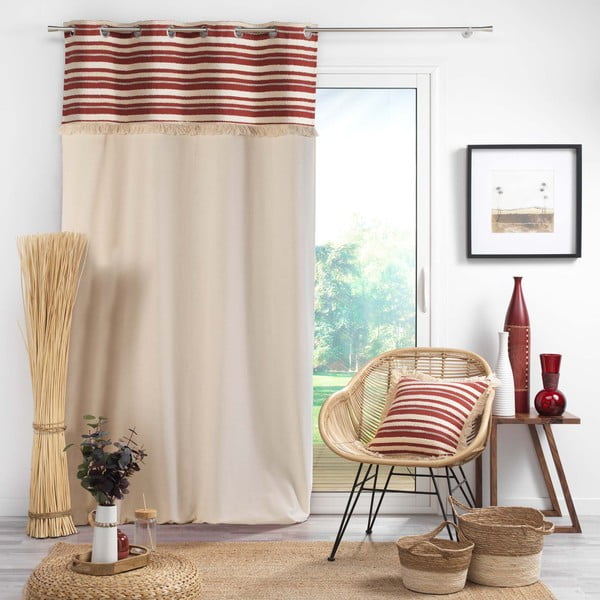 Памучно перде в тухлен и естествен цвят 140x240 cm Atlas – douceur d'intérieur-image-2