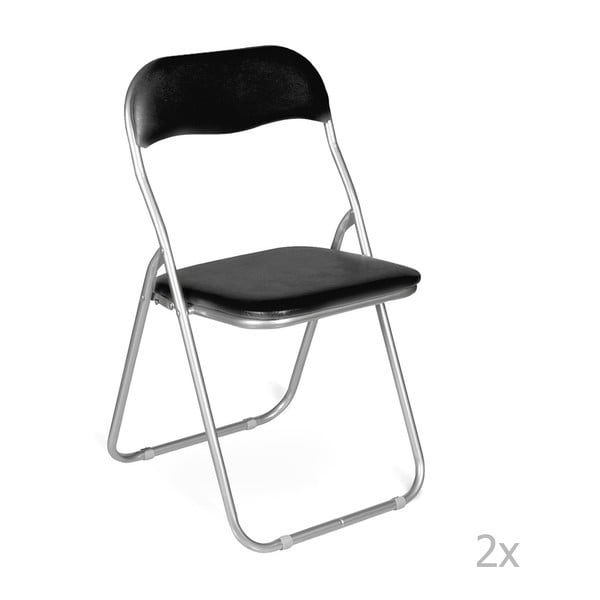 Комплект от 2 черни сгъваеми стола Viola - Evergreen House