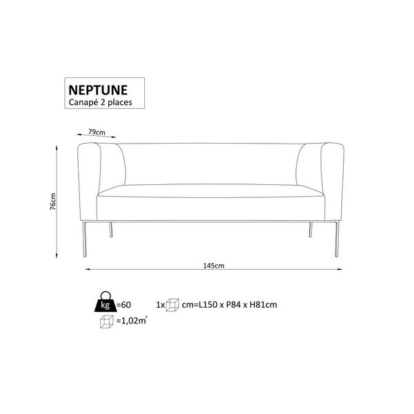 Černá dvojmístná pohovka Windsor & Co. Sofas Neptune-image-4