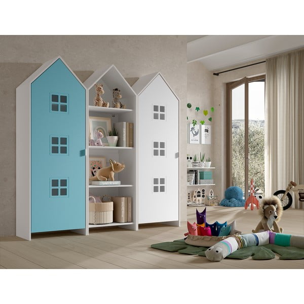 Отворен детски гардероб в бял исветлосин цвят 173x171,5 cm CASAMI BRUGES – Vipack-image-1