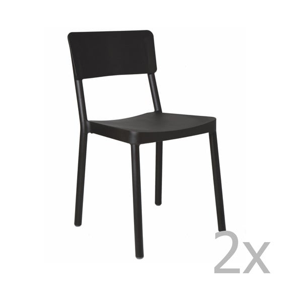 Комплект от 2 черни градински стола Lisboa - Resol