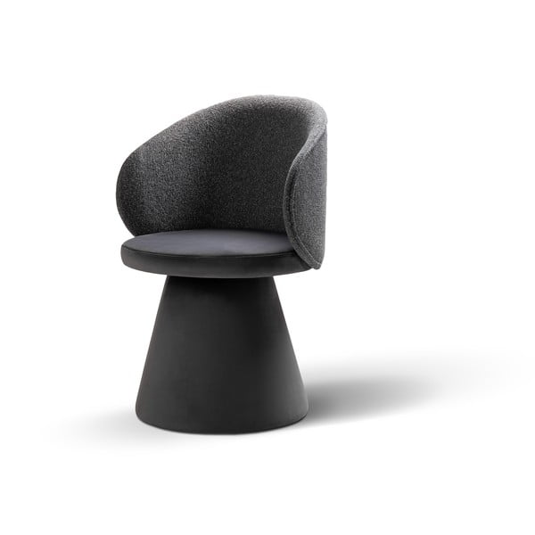 Тъмносиво кадифено кресло Inez – Micadoni -image-2