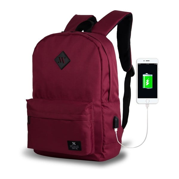 Тъмно бордо My Valice SPECTA Smart чанта с USB порт - Myvalice
