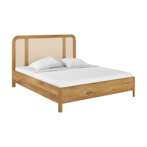 Двойно легло от дъбова дървесина 160x200 см в естествен цвят Harmark - Skandica