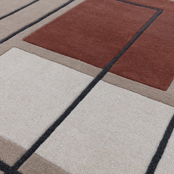Вълнен килим в бежово и тухлено 120x170 cm Reef - Asiatic Carpets-image-1